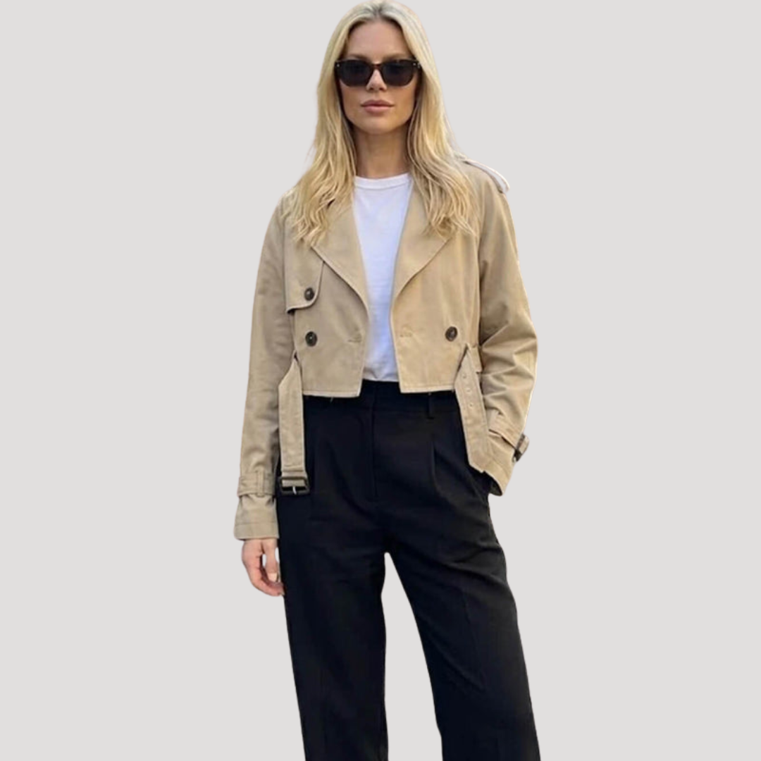 Korte trenchcoat met ceintuur