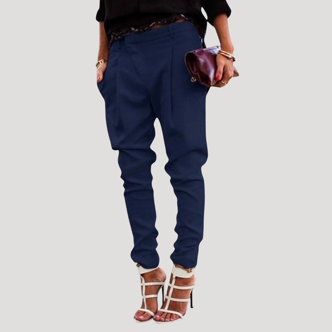 Carrotfit broek met hoge taille