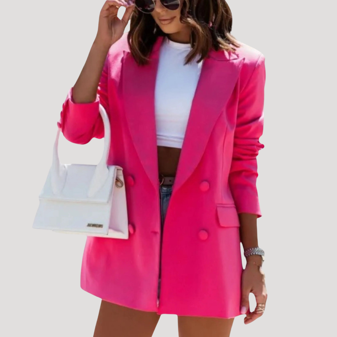 Lange blazer met reversrevers