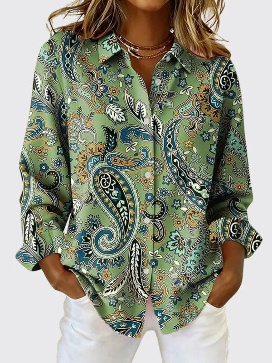 Blouse met paisleyprint en knopen