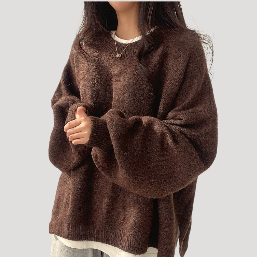 Oversized trui met ballonmouwen