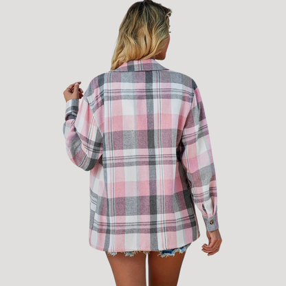 Casual geruite blouse met knopen
