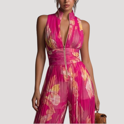 Jumpsuit met bloemenprint en rits