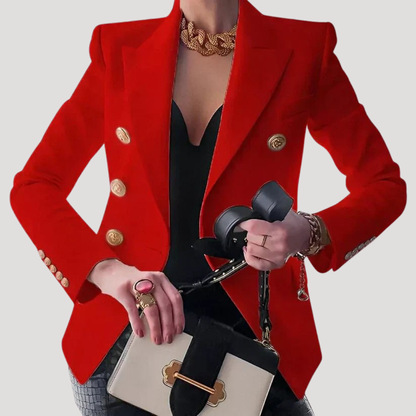 Chique double-breasted blazer met gouden knopen