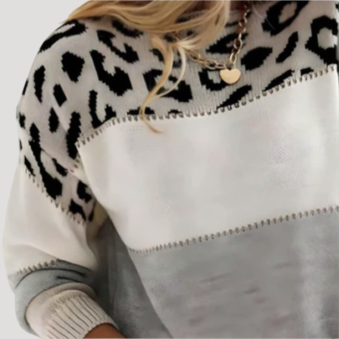 Casual trui met luipaardprint in drie kleuren
