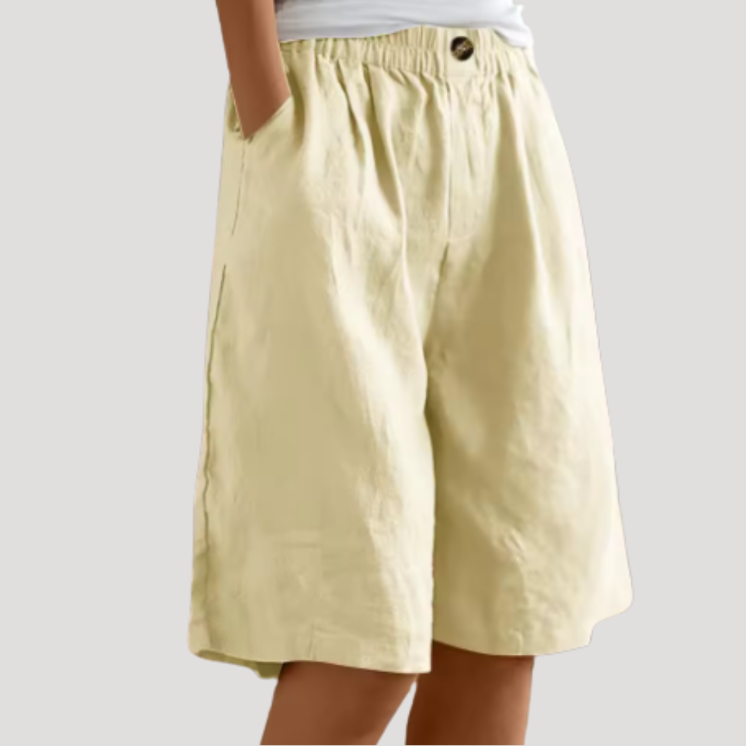 Bermuda met elastische taille en ruime pasvorm