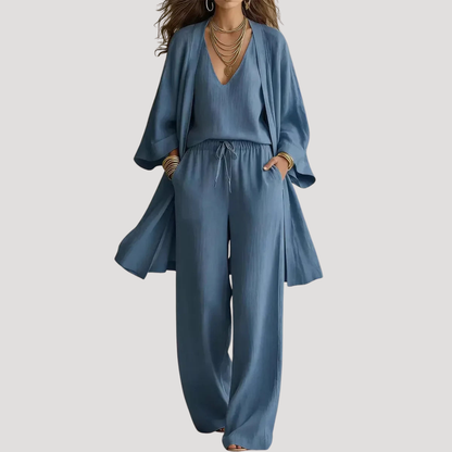 Bohemien set 3-delig met blouse en wijde broek