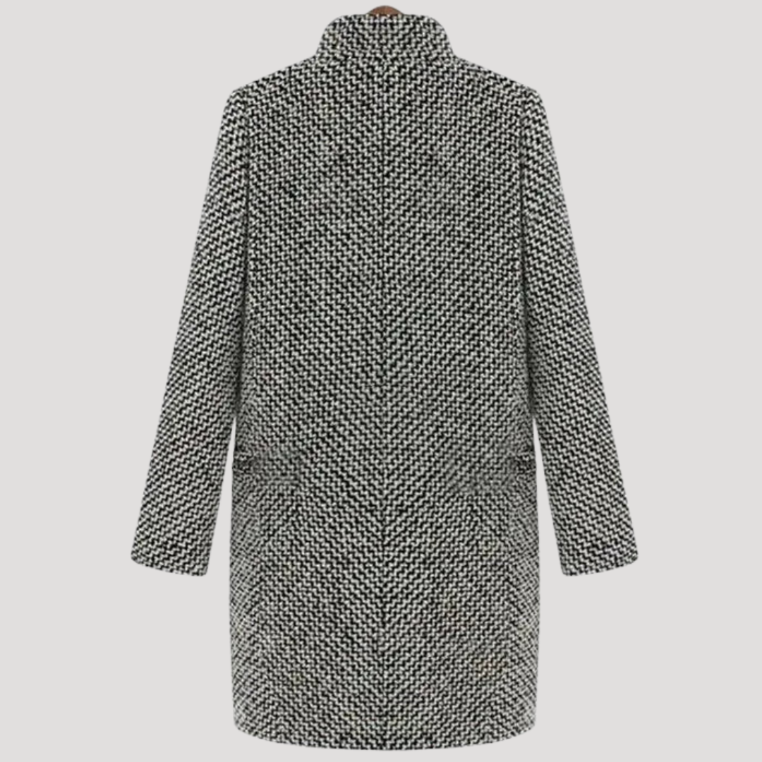 Lange geruite jas double-breasted