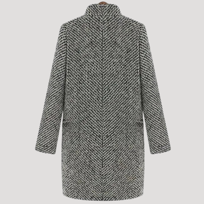 Lange geruite jas double-breasted