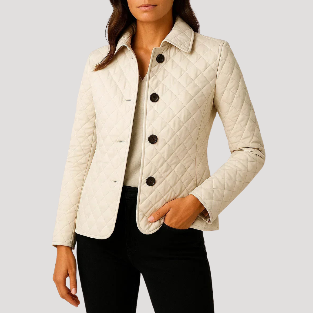 Slim fit gewatteerd jasje met knopen
