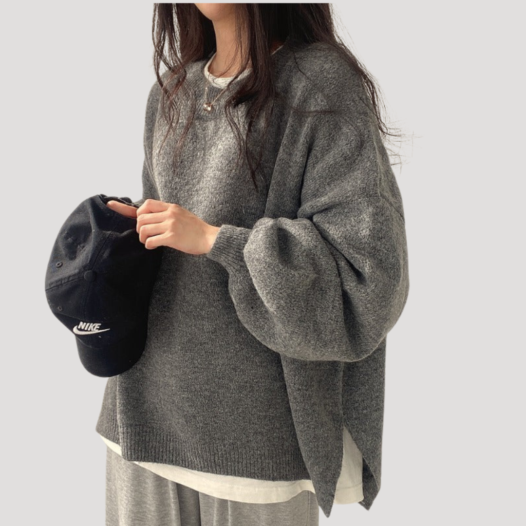 Oversized trui met ballonmouwen