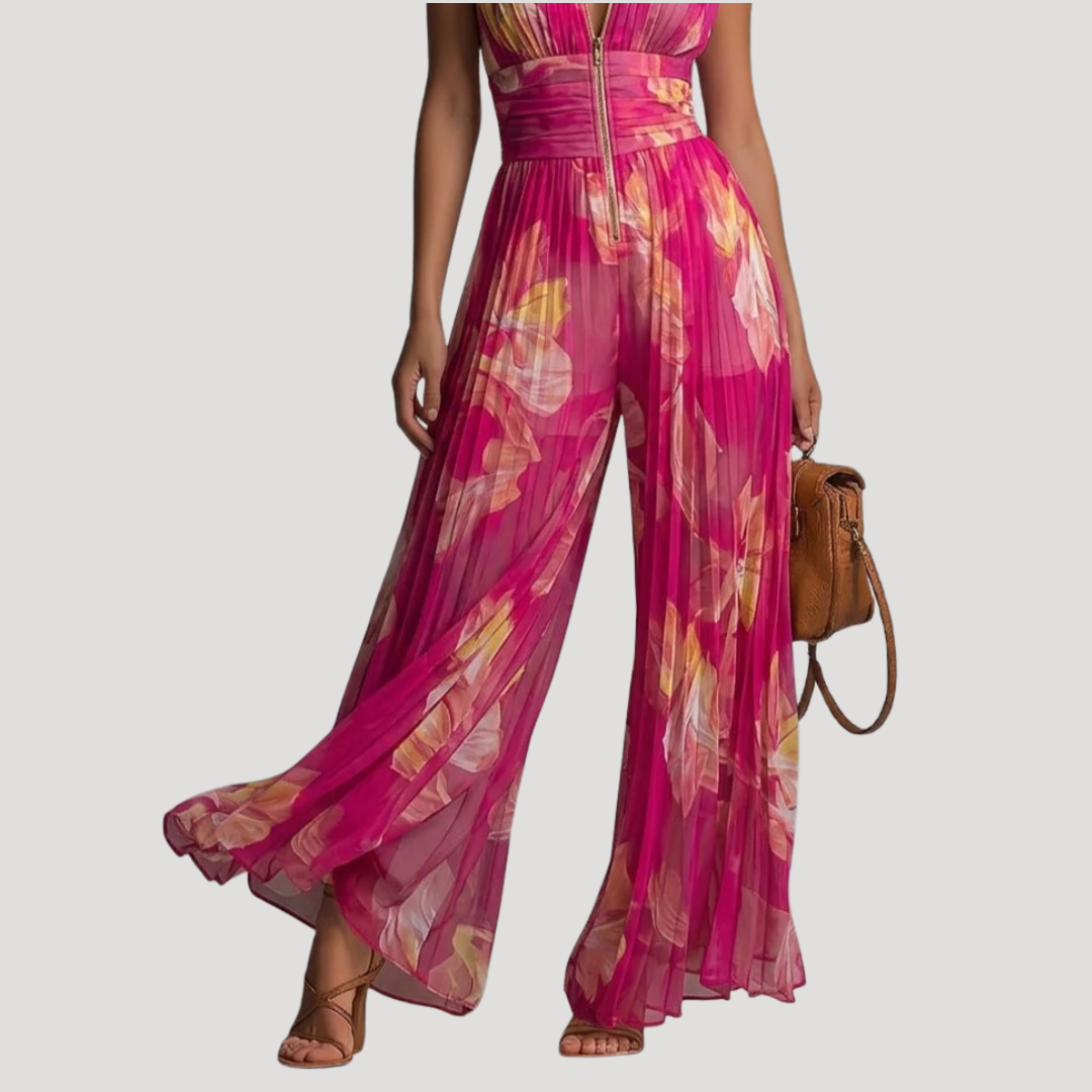 Jumpsuit met bloemenprint en rits