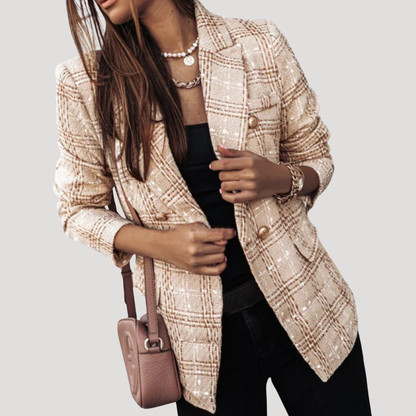 Geruite blazer met knopen
