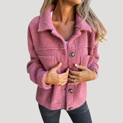 Overshirt-blouse met teddylook