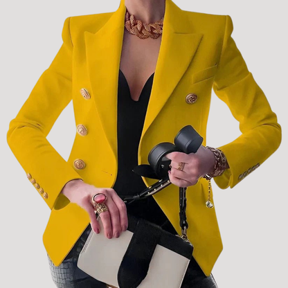 Chique double-breasted blazer met gouden knopen