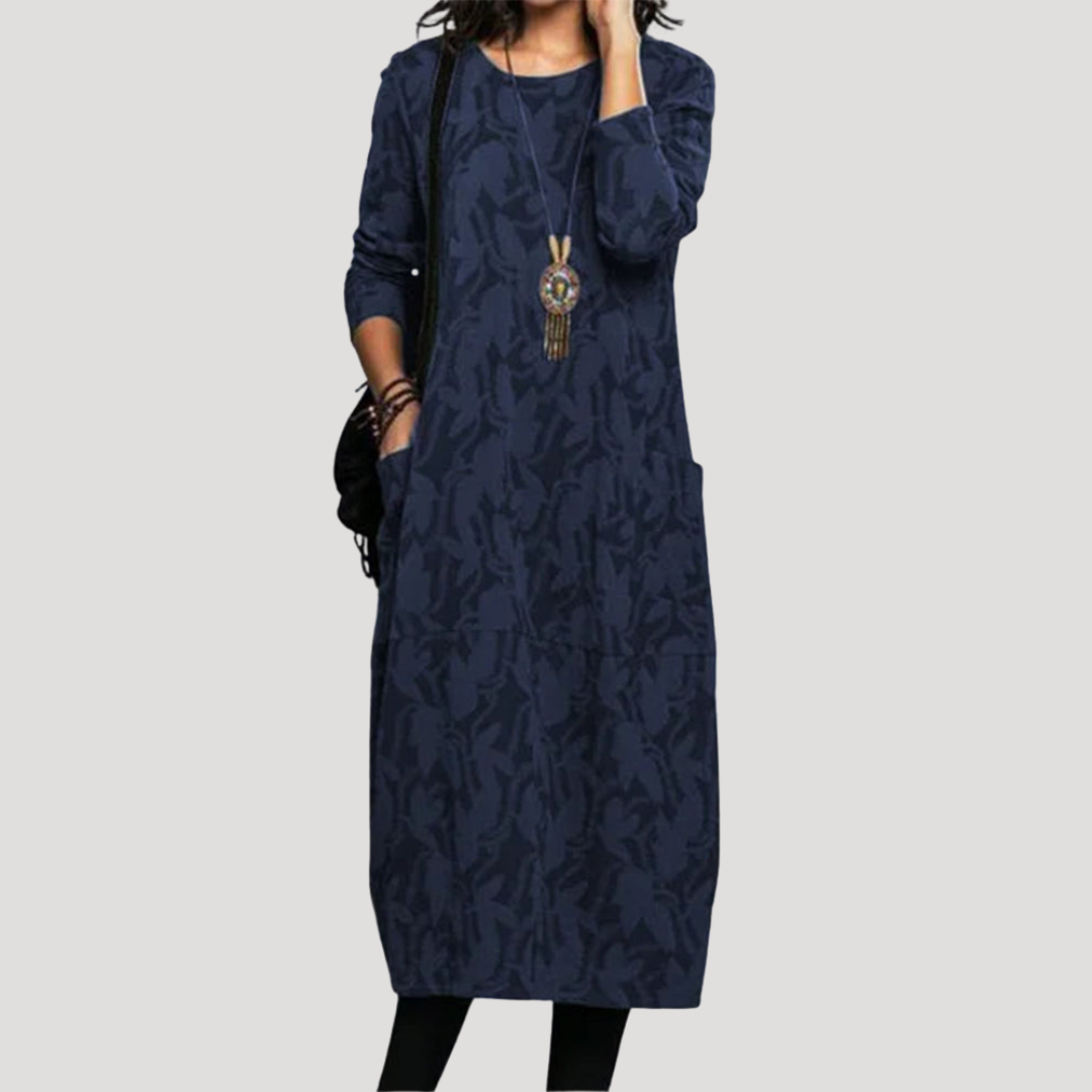 Midi-jurk met ruime pasvorm en print