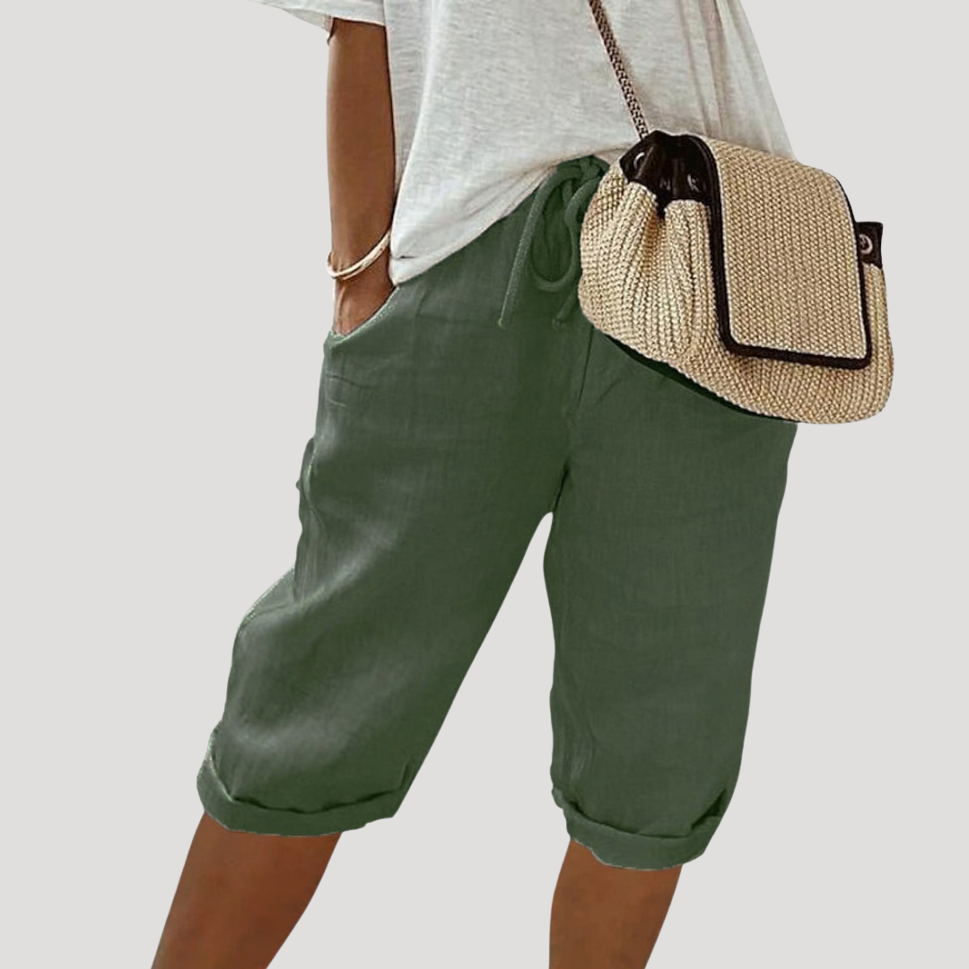 Bermuda met elastische taille en ruime pasvorm
