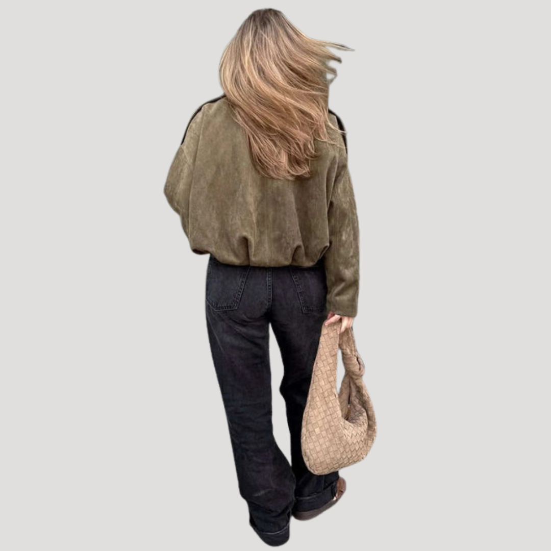 Oversized bomberjack met kraag