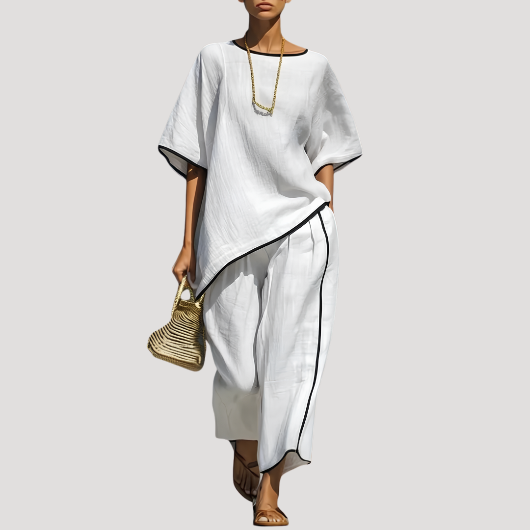 Zomerse set met T-shirt en wijde broek