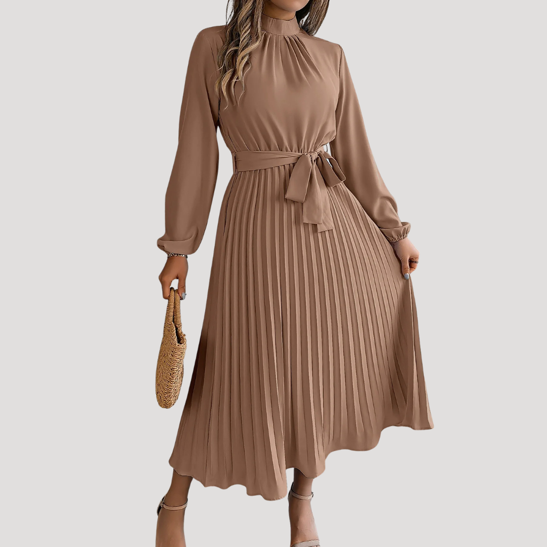 Elegante geplisseerde maxi-jurk voor feestelijke gelegenheden