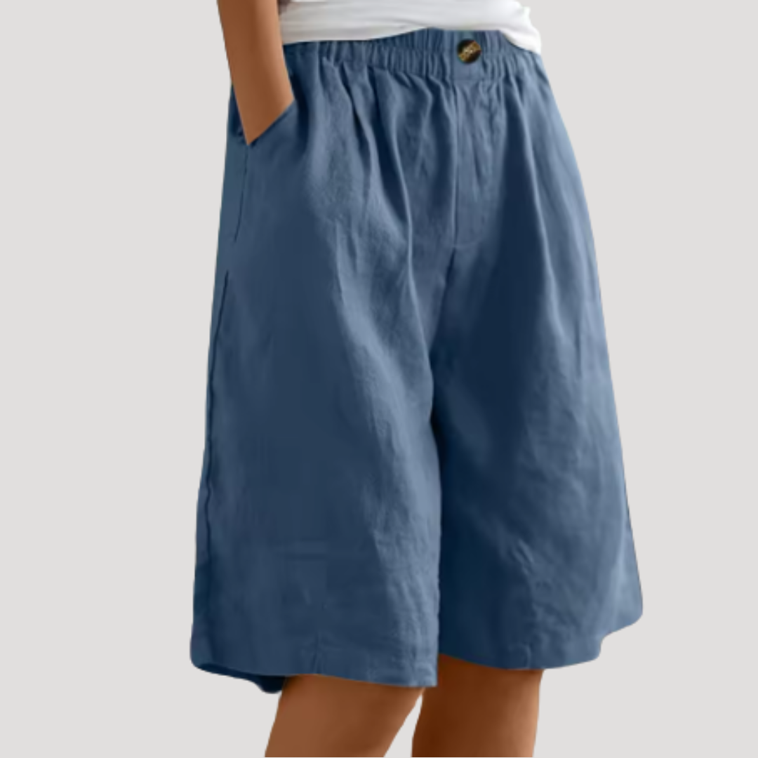 Bermuda met elastische taille en ruime pasvorm