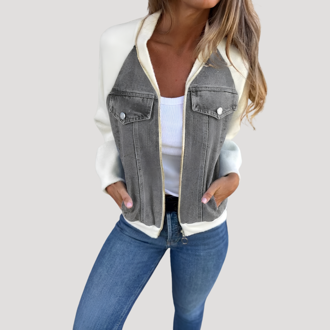 Jasje met rits in denimlook