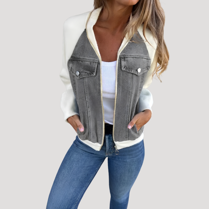 Jasje met rits in denimlook