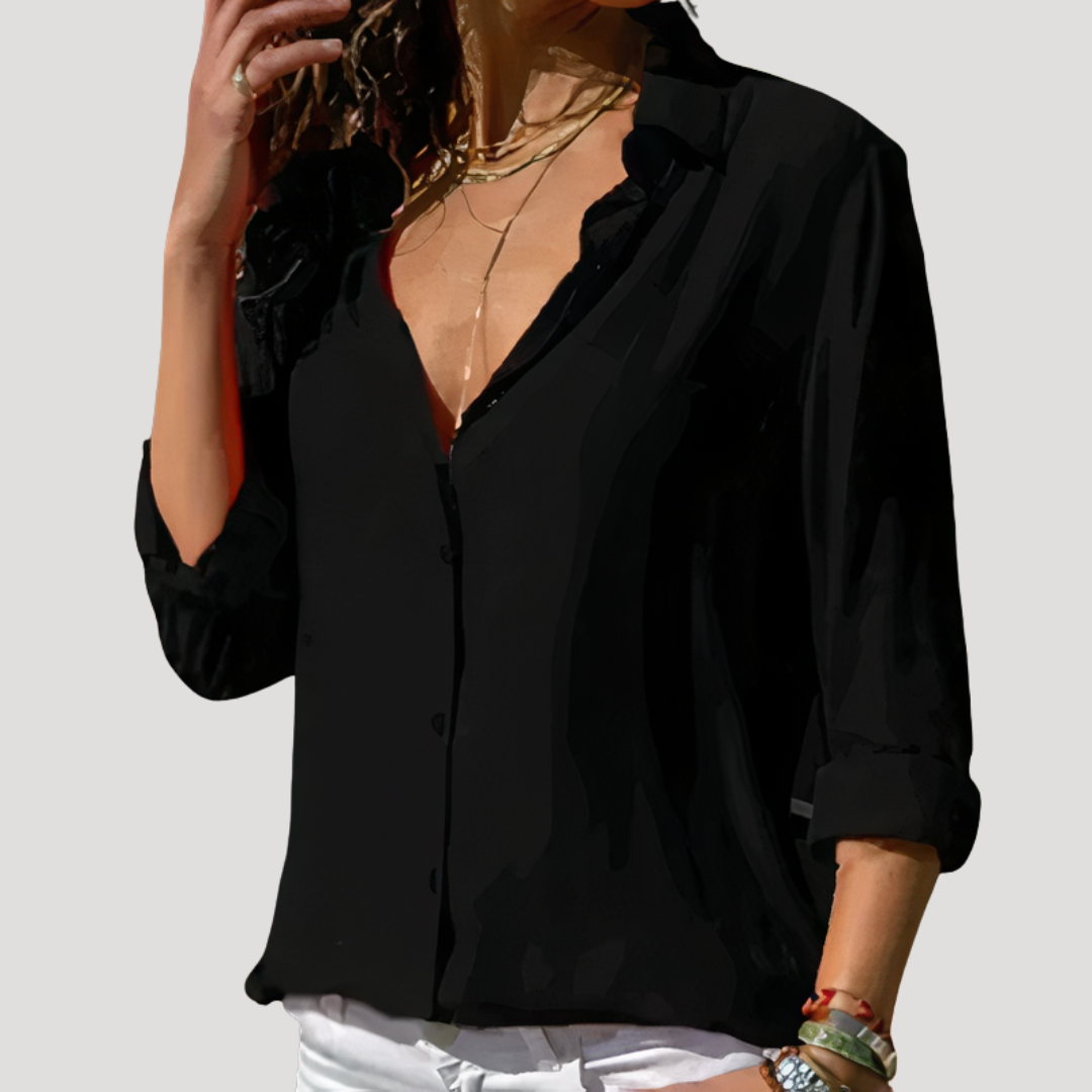 Vloeiende blouse met lange mouwen
