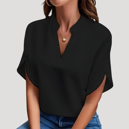Soepel vallende blouse met V-hals