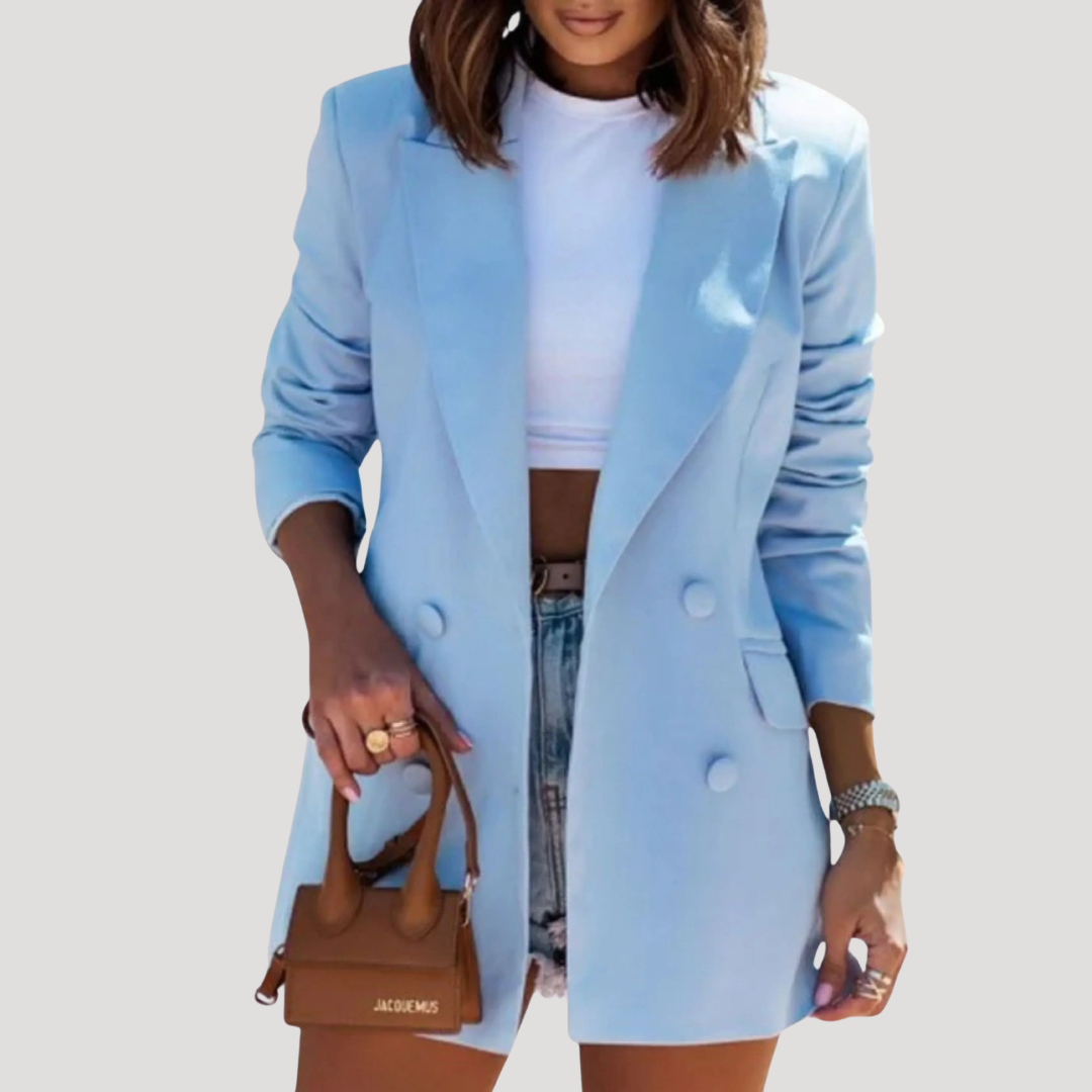 Lange blazer met reversrevers