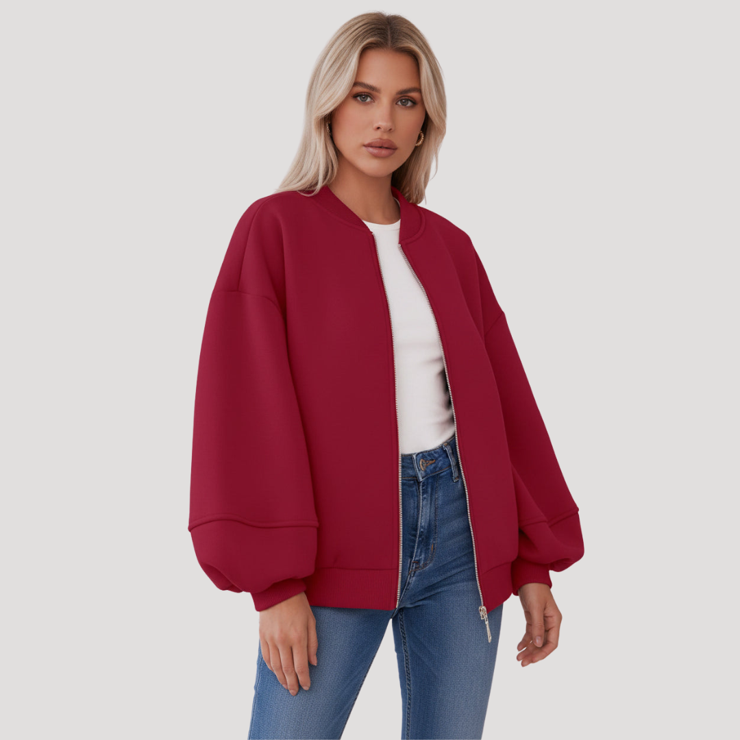Oversized bomberjack met rits