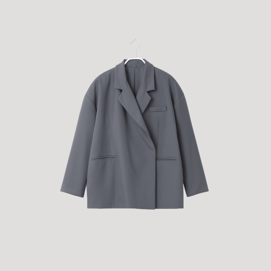Korte blazer met open voorkant en driekwartmouwen