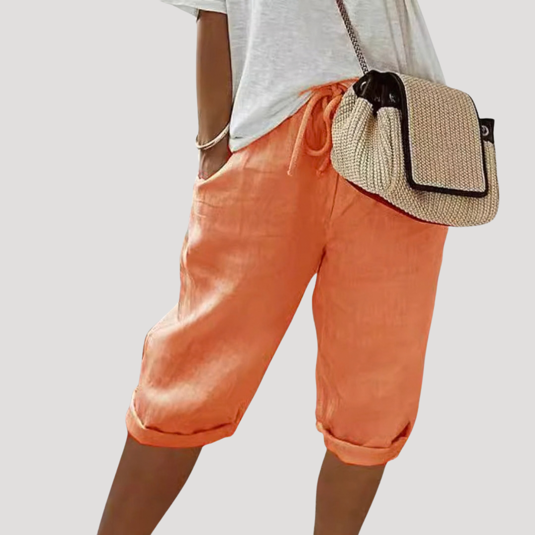 Bermuda met elastische taille en ruime pasvorm