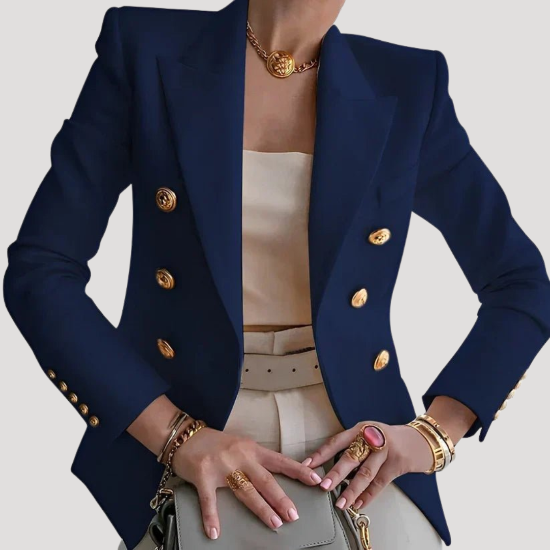 Chique double-breasted blazer met gouden knopen