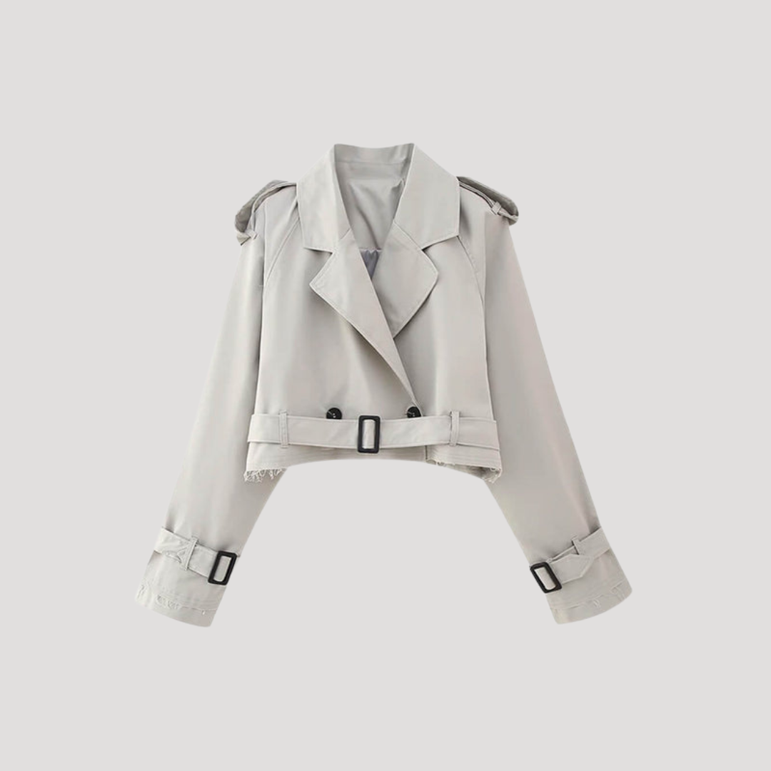 Korte trenchcoat met ceintuur