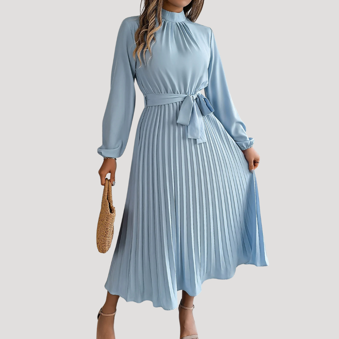 Elegante geplisseerde maxi-jurk voor feestelijke gelegenheden