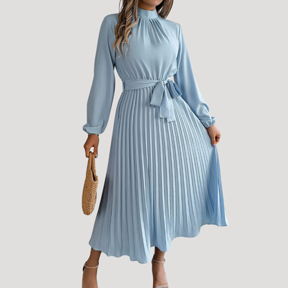Elegante geplisseerde maxi-jurk voor feestelijke gelegenheden