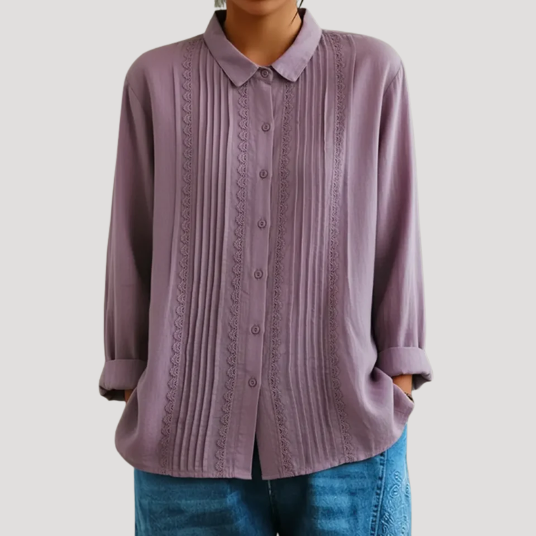 Elegante blouse met kanten inzetten