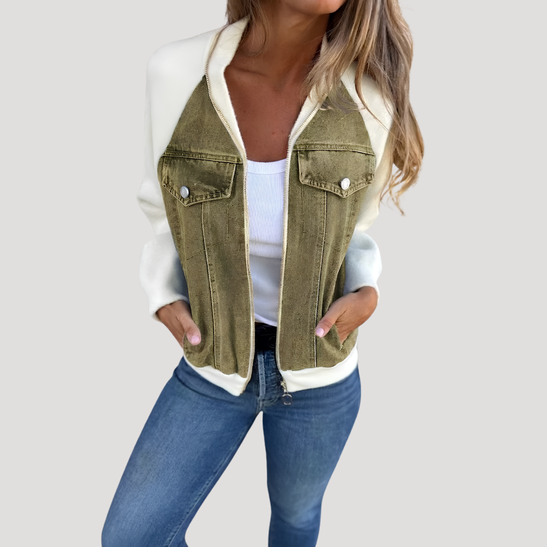 Jasje met rits in denimlook