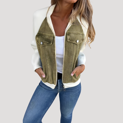 Jasje met rits in denimlook