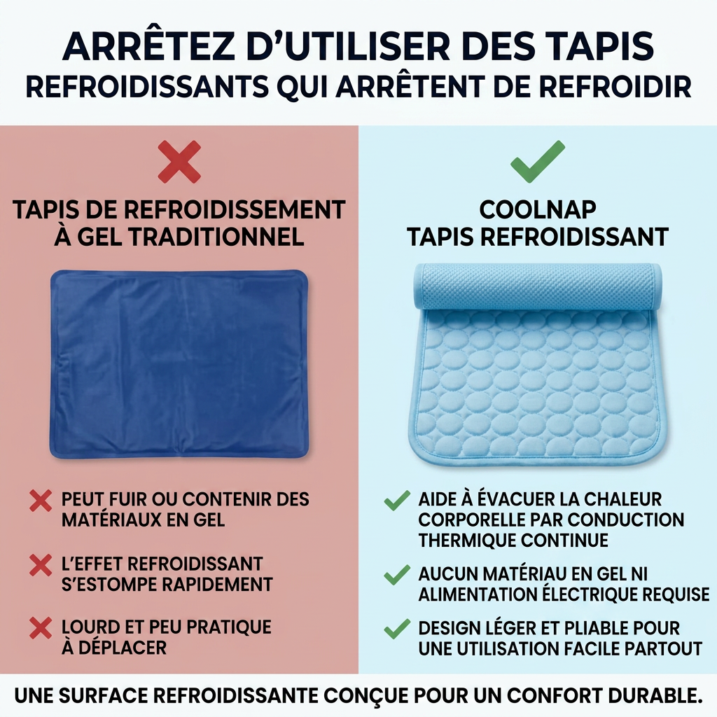 Le tapis qui reste frais — même après des heures sous votre chien.