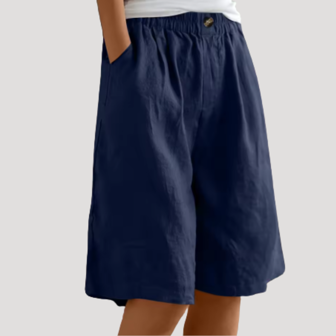 Bermuda met elastische taille en ruime pasvorm