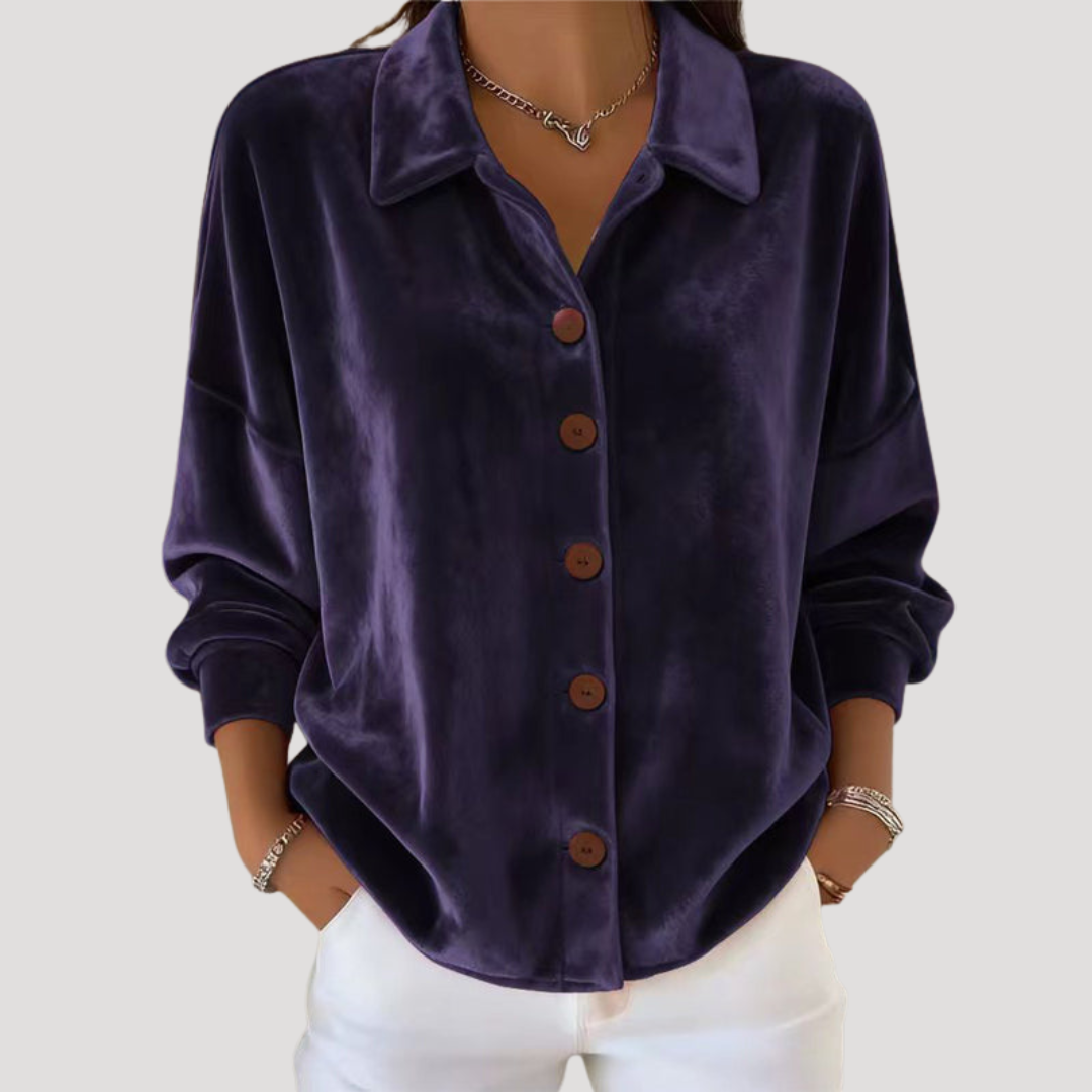 Blouse met kraag en knopen aan de voorkant