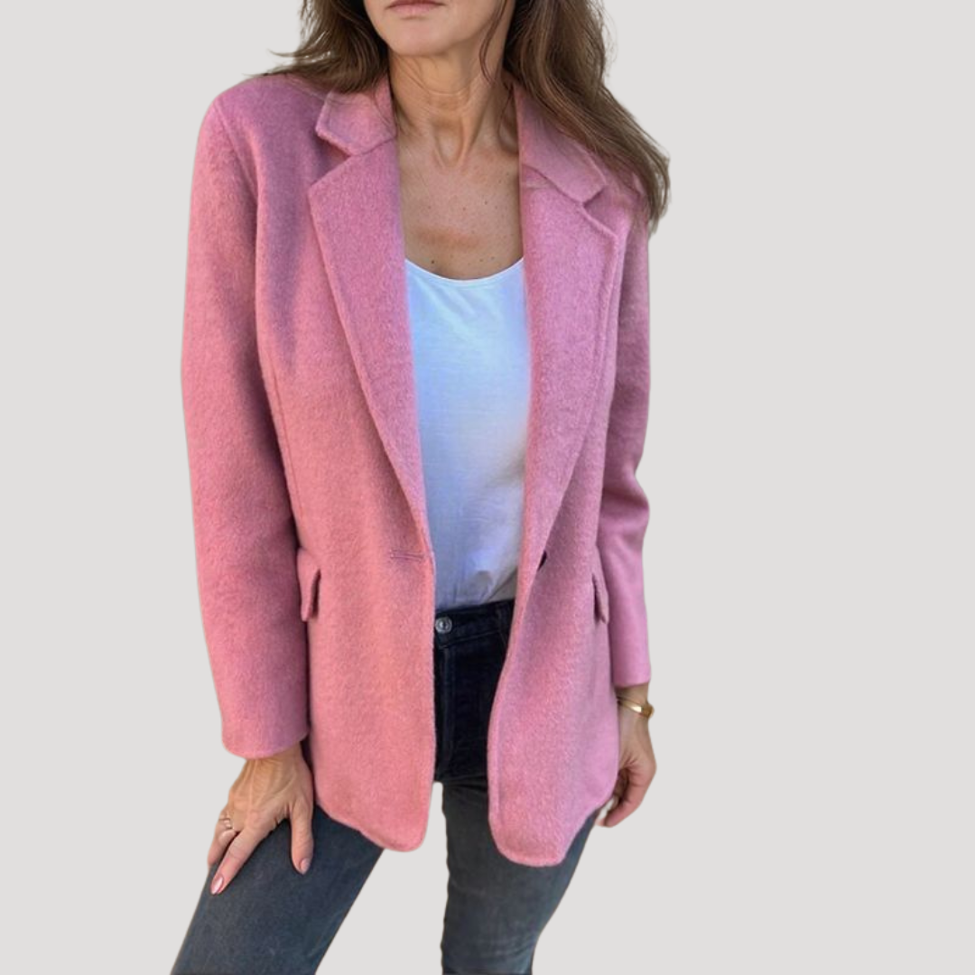 Lange blazer met enkele knoopsluiting