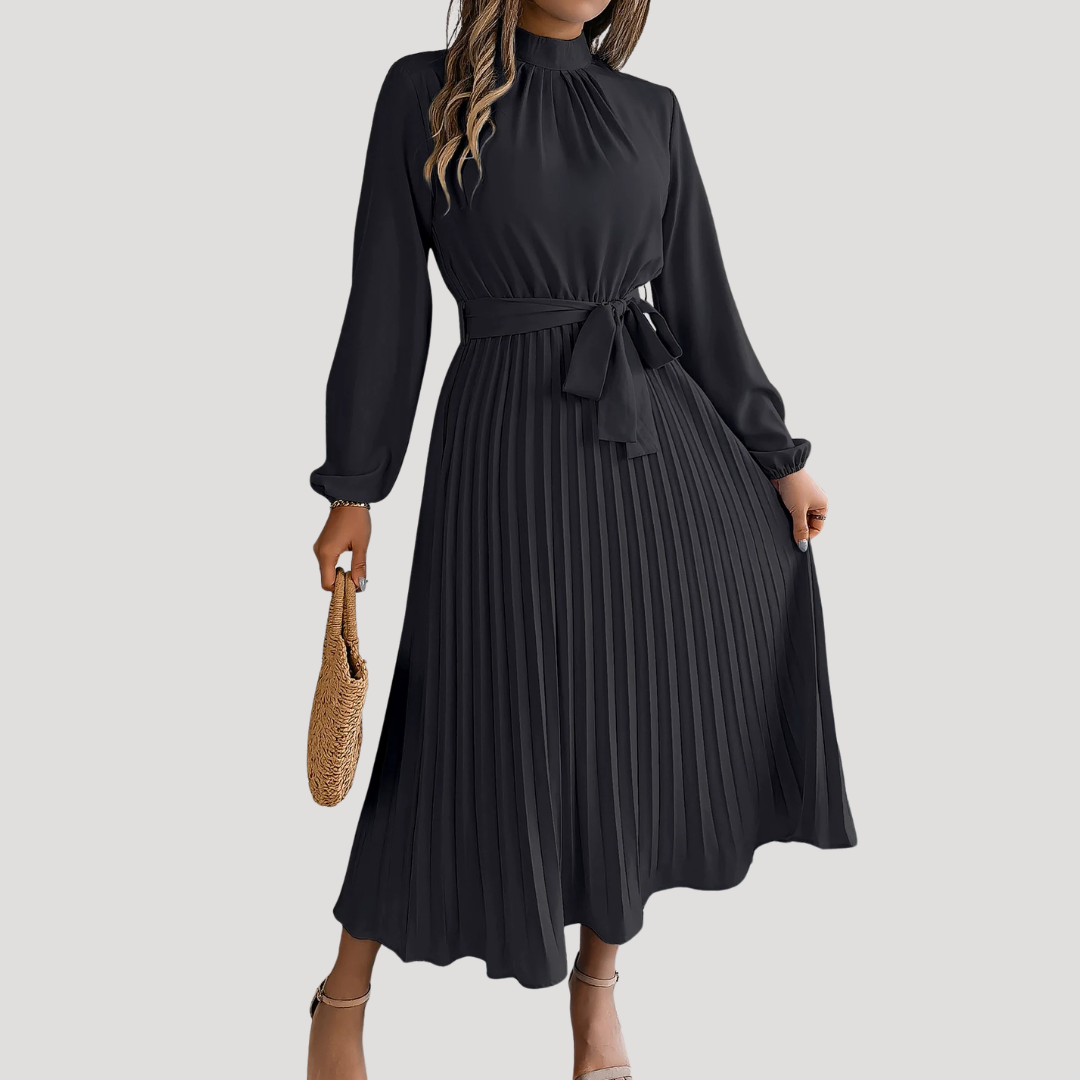 Elegante geplisseerde maxi-jurk voor feestelijke gelegenheden