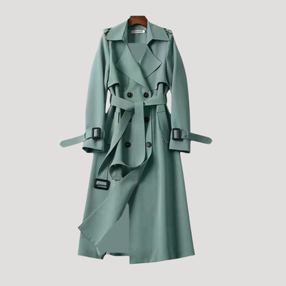 Lange trenchcoat met ceintuur en double-breasted sluiting