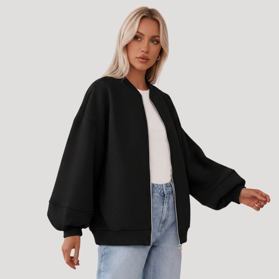 Oversized bomberjack met rits