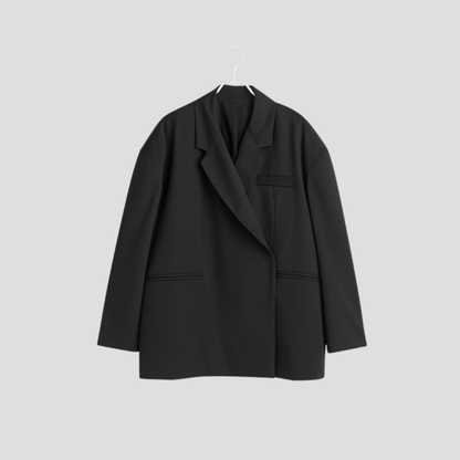 Korte blazer met open voorkant en driekwartmouwen