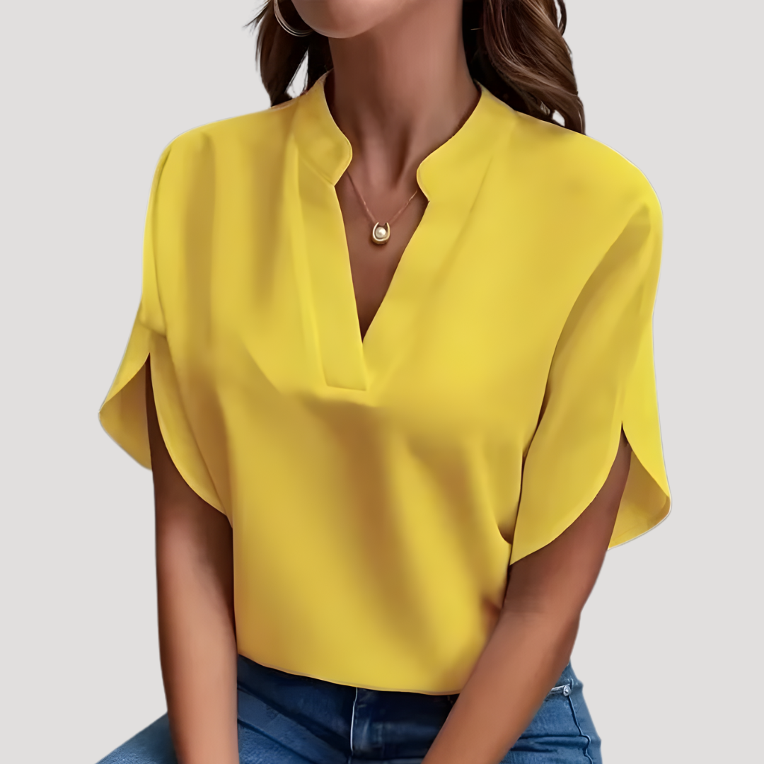 Soepel vallende blouse met V-hals