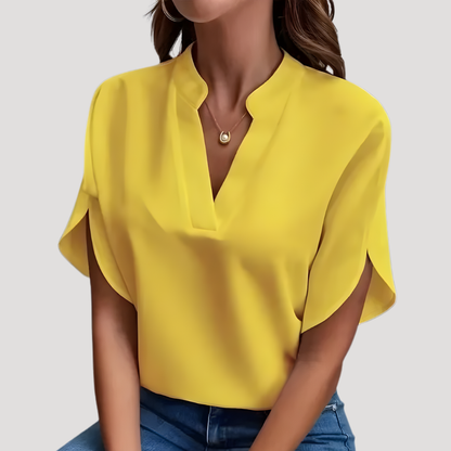 Soepel vallende blouse met V-hals